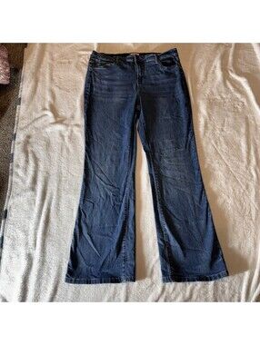 BLEU Jeans Womens 16 Blue High Rise Straight Leg Denim Pants (2248)